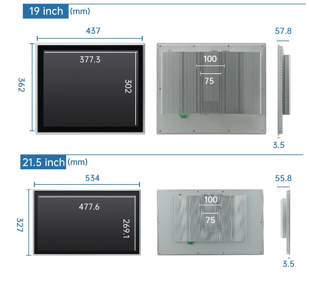 17 Inch Industrial Touch Screen Panel Pc Aluminum Case Embedded Front Ip65 All In One Industrial Panel Pc