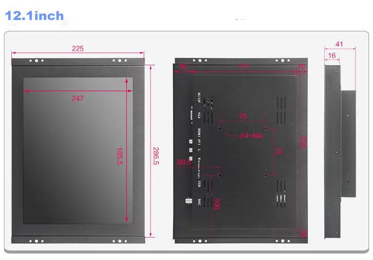 Monitor HD 10.1 inch 2K touch Screen portable 2HDMI IPS USB powered for PC ps4 raspberry pie win7 8 10 medical factory