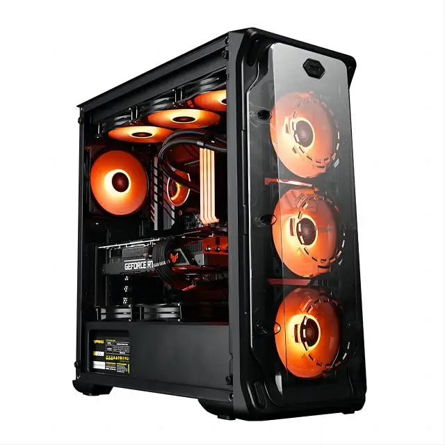 Aotesier Gaming PC core A8 7680 CPU With 16G RAM 500 G SSD ATX/ITX/M-ATX full view side panel Temper Glass Front Gaming pc game