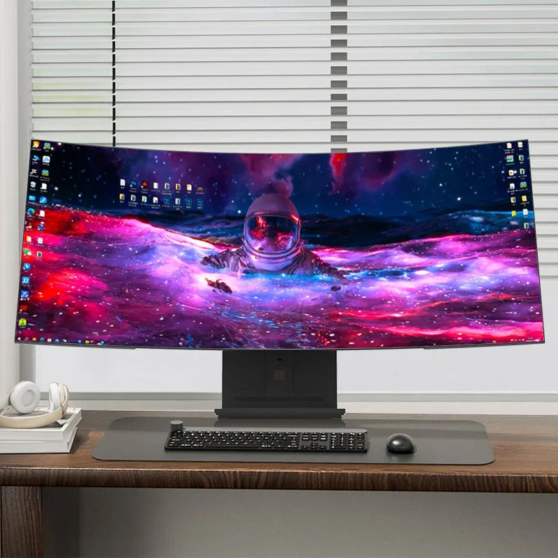 34 inch Curved All In One PC 4K HD Fish Screen All In One Computer16GB RAM Adjustable Office Computer