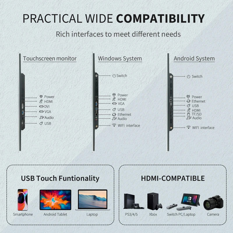 24 Inch Touch Screen Monitor Pc Touchscreen Monitor Industrial Android Window 10 All In One Pc For Commercial