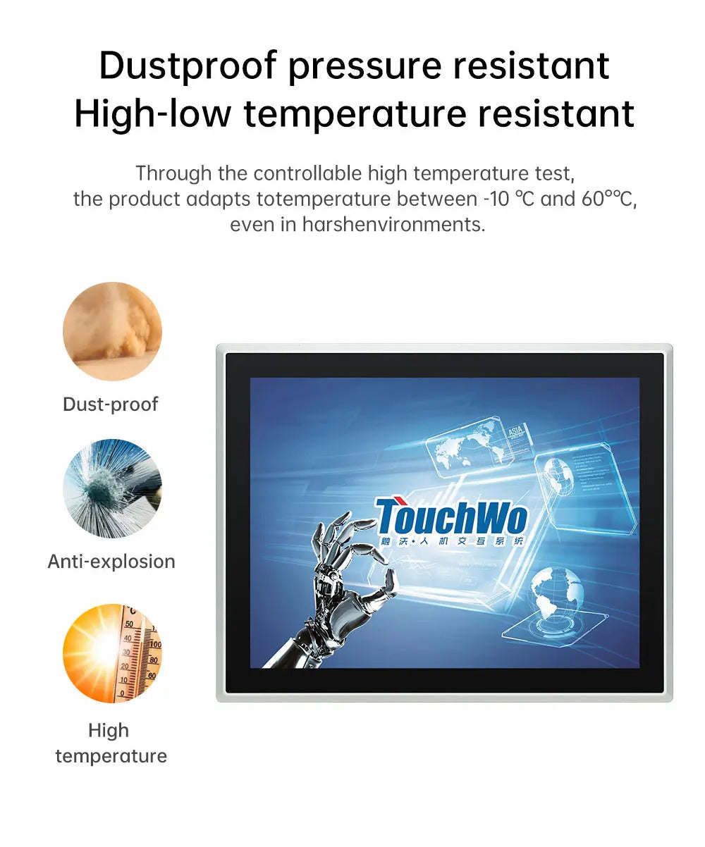 17 Inch Industrial Touch Screen Panel Pc Aluminum Case Embedded Front Ip65 All In One Industrial Panel Pc