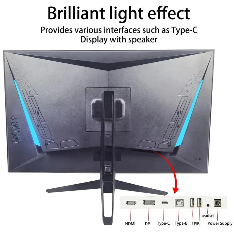 27" Monitor 2K 165Hz 144HZ Gaming Monitors Computer 1ms Free-sync Nano IPS Panel Desktop LCD Display HDMI DP Type-C