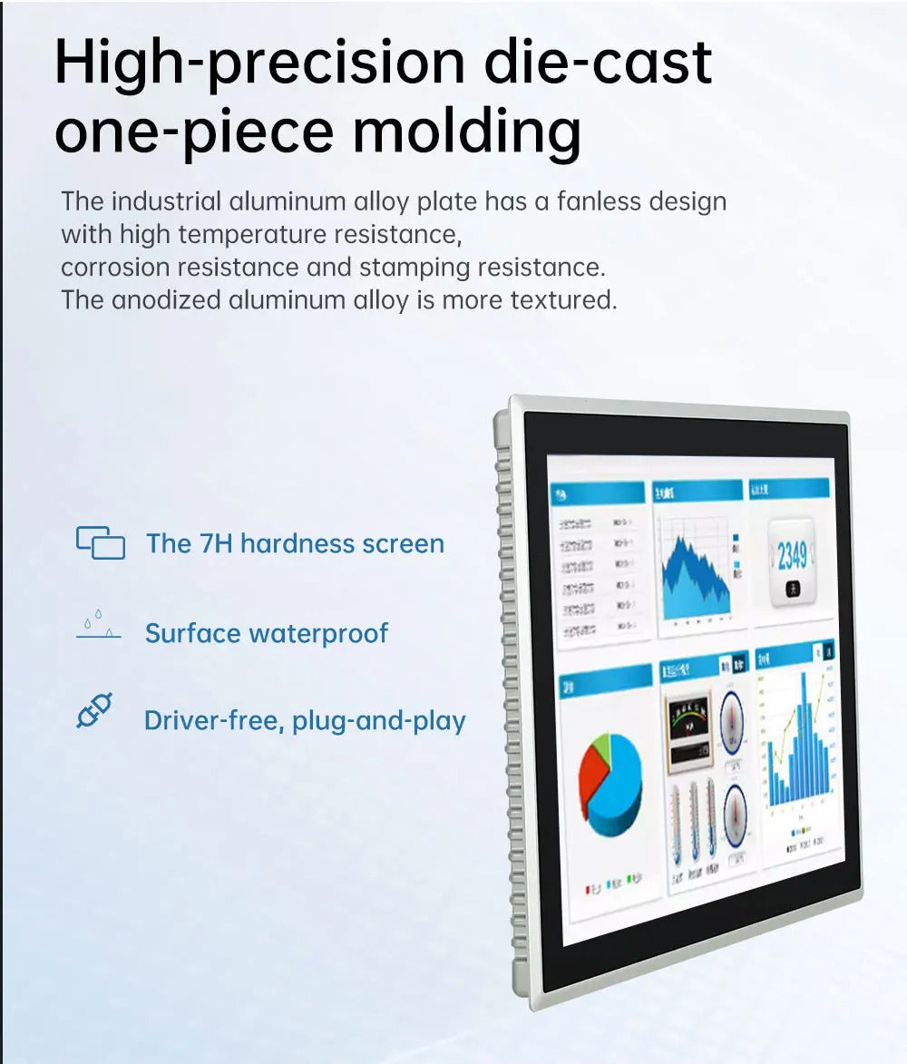 17 Inch Industrial Touch Screen Panel Pc Aluminum Case Embedded Front Ip65 All In One Industrial Panel Pc