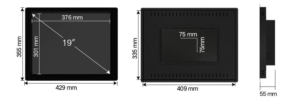 AOTESIER 1500 nits sun readable outdoor IP65 19 inch touch monitor ,Industrial monitor ,capacitive touch screen monitor for boat