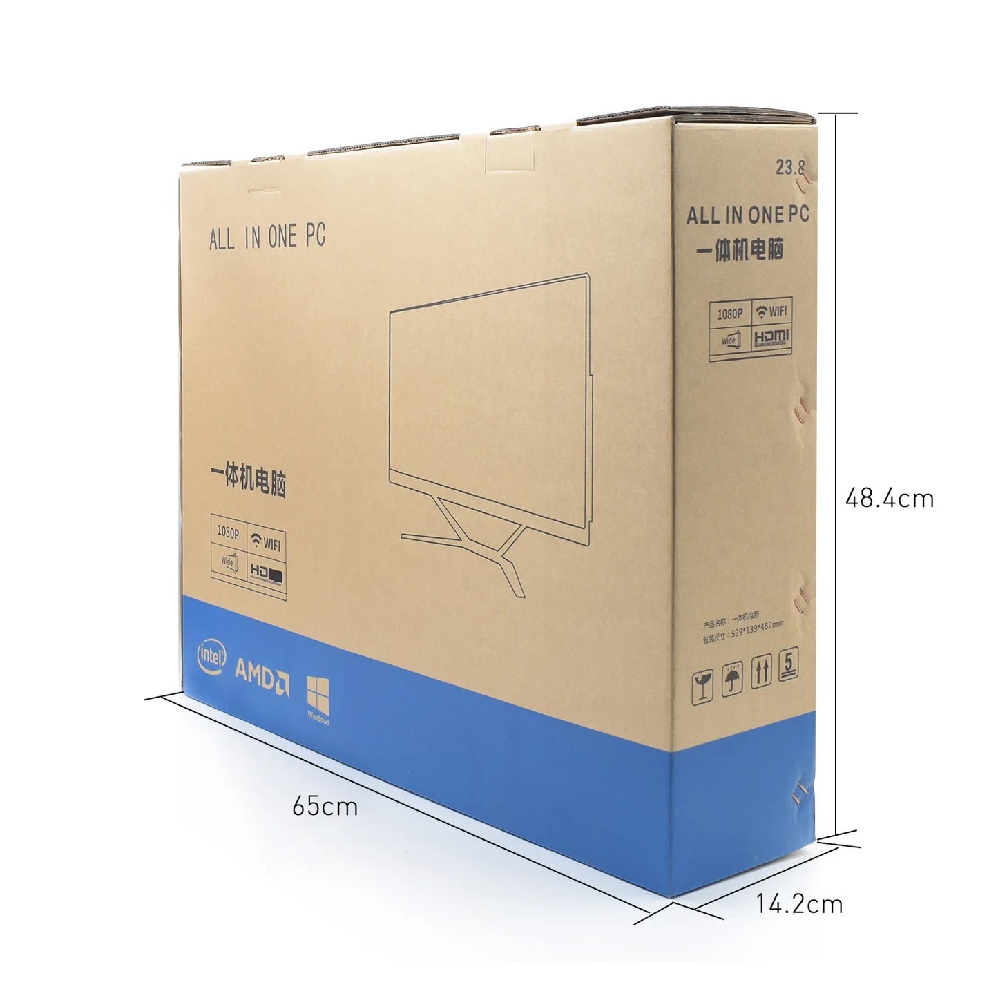 34 inch Curved All In One PC 4K HD Fish Screen All In One Computer16GB RAM Adjustable Office Computer