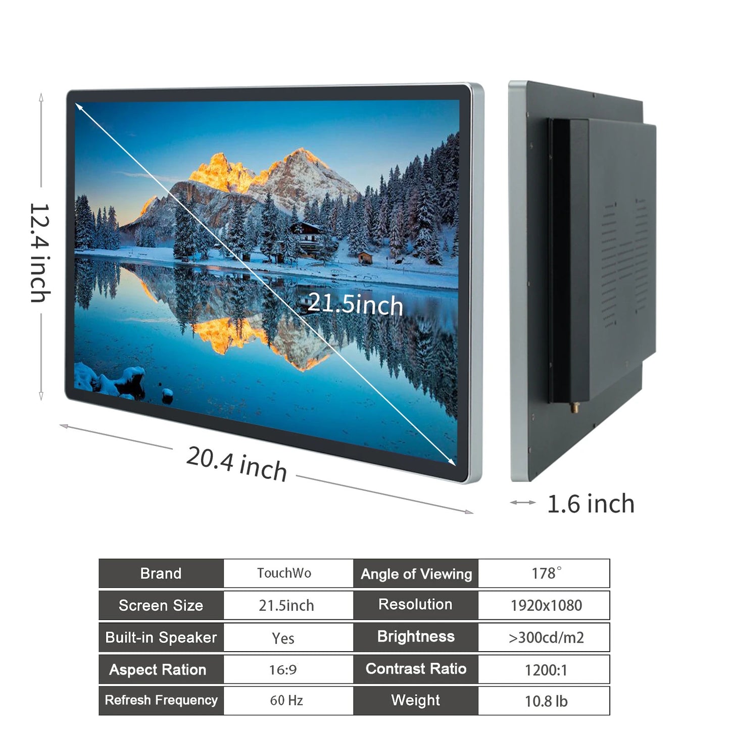 24 Inch Touch Screen Monitor Pc Touchscreen Monitor Industrial Android Window 10 All In One Pc For Commercial