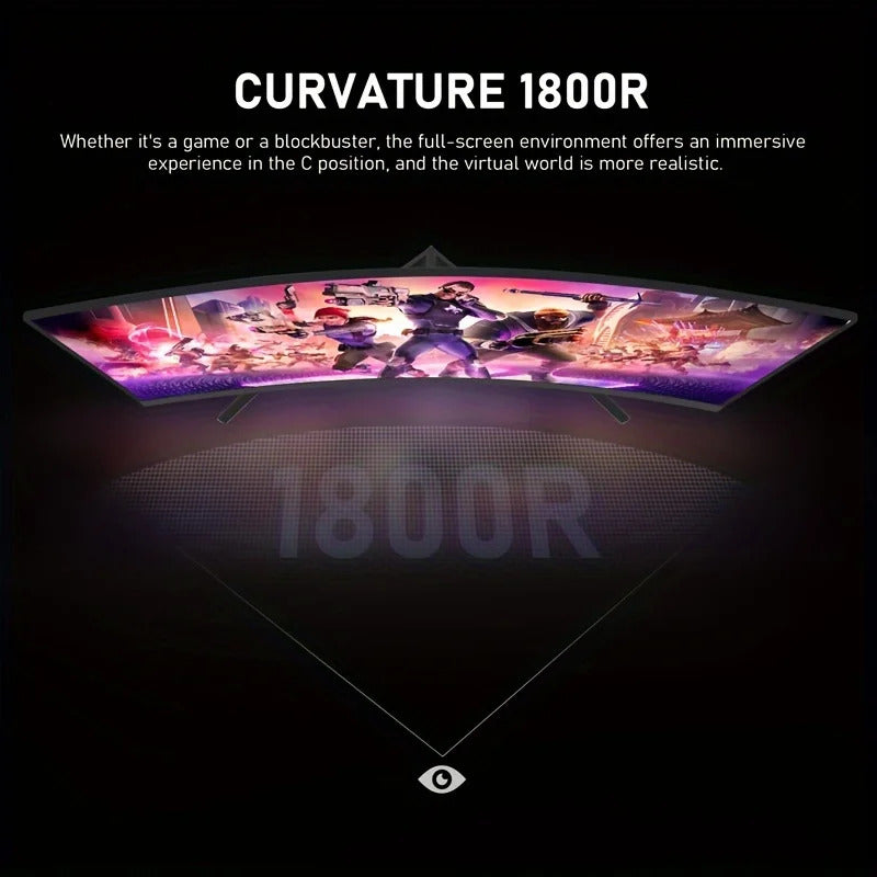 32-inch Ultra-Wide Curved 165Hz Gaming Computer Monitor 1800R Computer Screen, 2KQHD (2560x1440), Angled, DisplayPort,