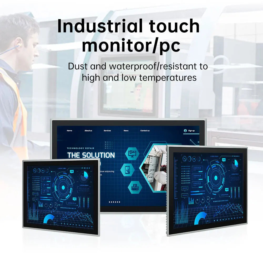 17 Inch Industrial Touch Screen Panel Pc Aluminum Case Embedded Front Ip65 All In One Industrial Panel Pc