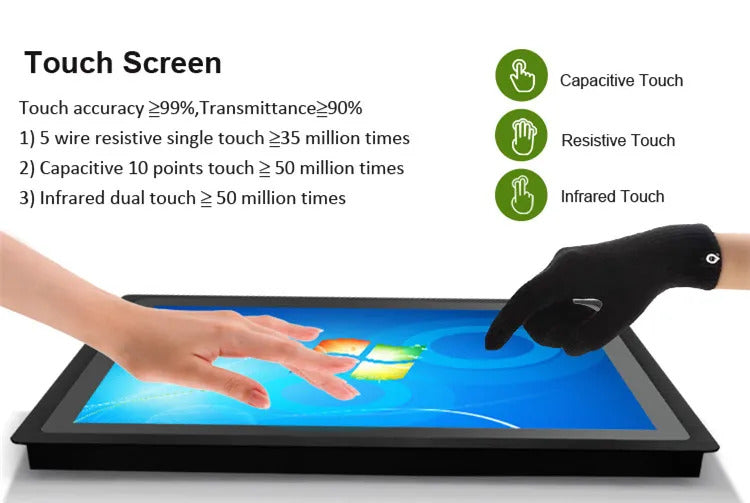 Marine 13.3 Inch P133WUGA-A 1000 Nits Outdoor Lcd Touch Screen Display IP65 Waterproof AG Glass Binding Touch Screen Monitor