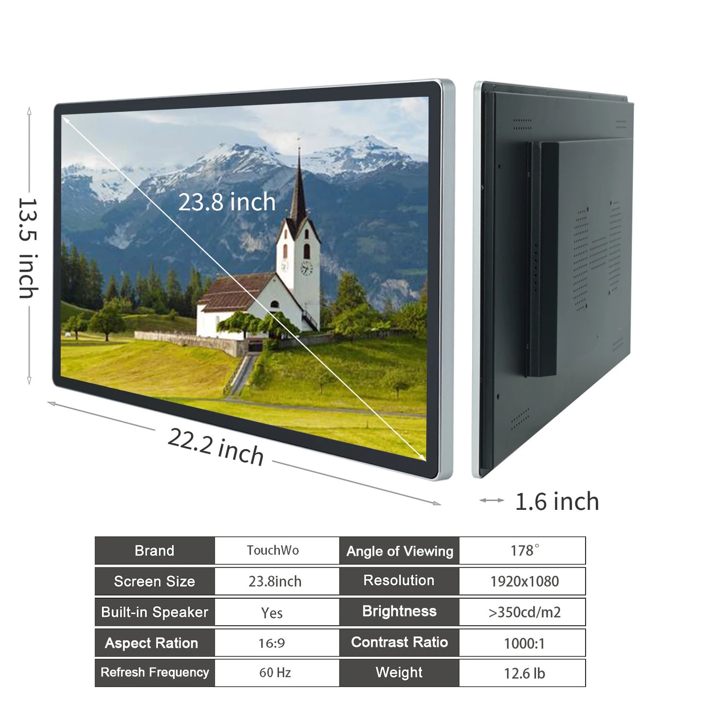 24 Inch Touch Screen Monitor Pc Touchscreen Monitor Industrial Android Window 10 All In One Pc For Commercial