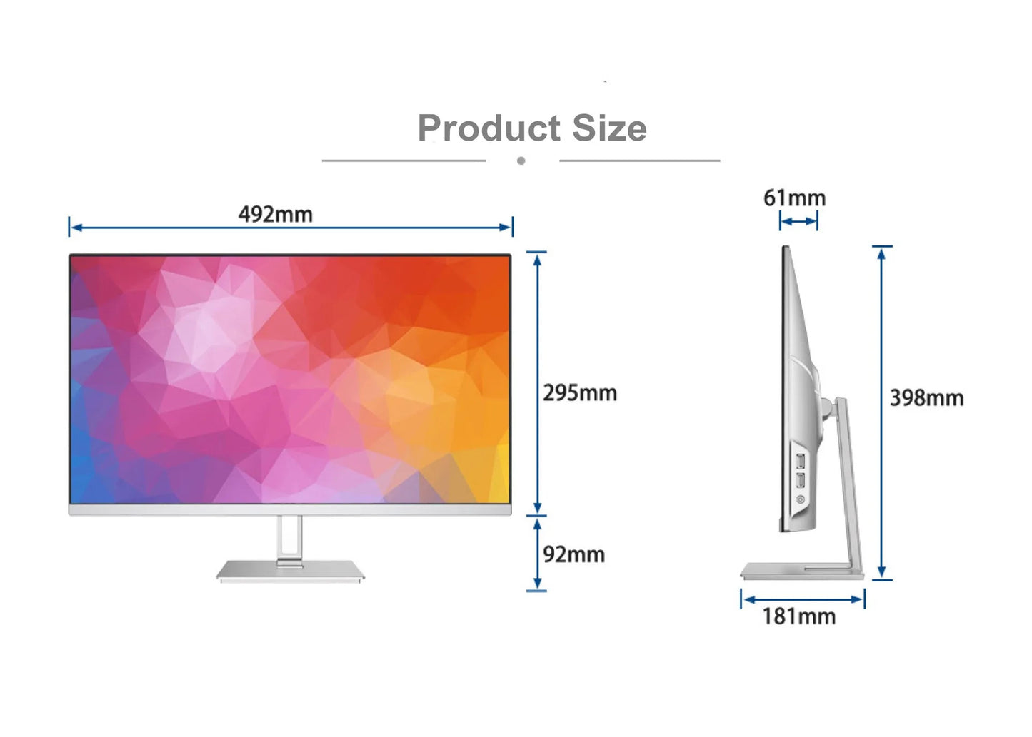 34 inch Curved All In One PC 4K HD Fish Screen All In One Computer16GB RAM Adjustable Office Computer