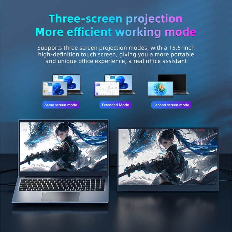 15.6 Inch Portable Monitor Touch Screen Monitor with VESA FHD 1080P IPS Gaming Display  for Laptop PS4/5 Switch Xbox Phone
