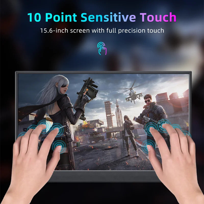 15.6 Inch Portable Monitor Touch Screen Monitor with VESA FHD 1080P IPS Gaming Display  for Laptop PS4/5 Switch Xbox Phone
