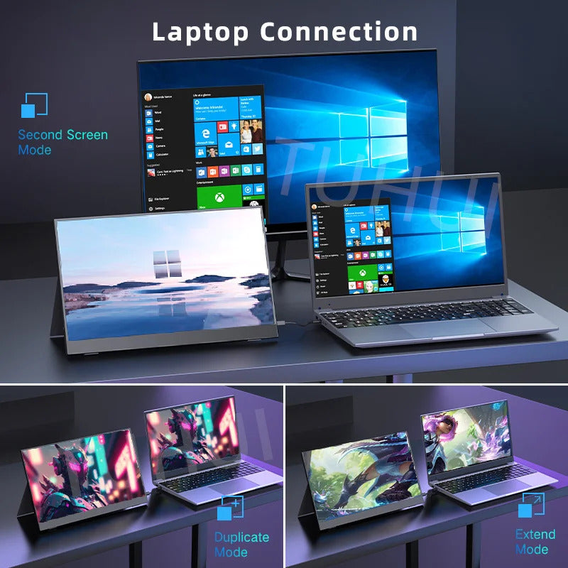 15.6 Inch 2K Portable Monitor 144Hz 2560*1440 100%sRGB IPS Gaming Display USB C HDMI HDR Screen for Xbox PS4 Switch Laptop