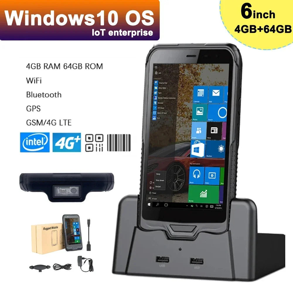 Handheld PDA Terminal Wins 10 Portable Data Collector 2D Barcode Scanner WIFI 4G Bluetooth GPS