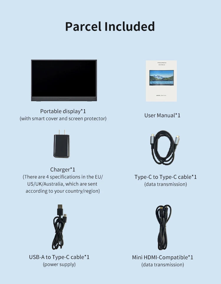 15.6'' Touch Portable Monitor Gaming 1080P FHD IPS USB-C HDMI Computer Display for Switch Xbox One PS4/5 Phone Pc Laptop