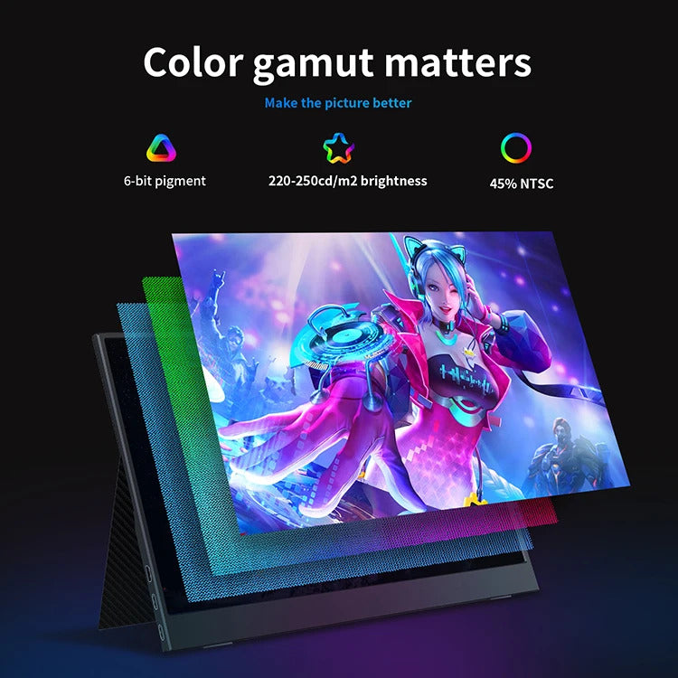 15.6'' Touch Portable Monitor Gaming 1080P FHD IPS USB-C HDMI Computer Display for Switch Xbox One PS4/5 Phone Pc Laptop