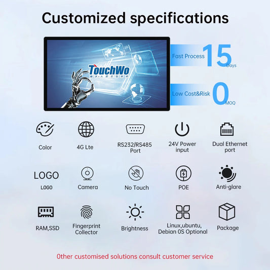 24 Inch Touch Screen Monitor Pc Touchscreen Monitor Industrial Android Window 10 All In One Pc For Commercial