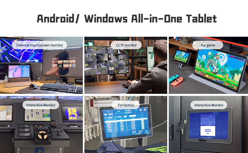 1000 nits 27 inch Capacitive Multi-Touch Screen Industrial Monitor, 16:9 Display 1920 x 1080P, Built-in Speakers, VGA, DVI & HDMI Monitor for PC, POS, Small Business, Restaurant