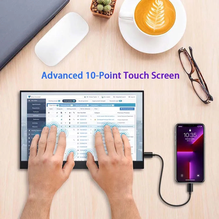 15.6'' Touch Portable Monitor Gaming 1080P FHD IPS USB-C HDMI Computer Display for Switch Xbox One PS4/5 Phone Pc Laptop