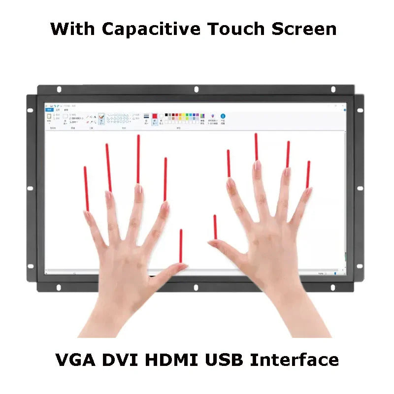 1000 Nits Outdoor Use 27 Inch 1920x1080 Open Frame Industrial Touch Monitor For KIOSK/Automation Equipment With VGA HDMI