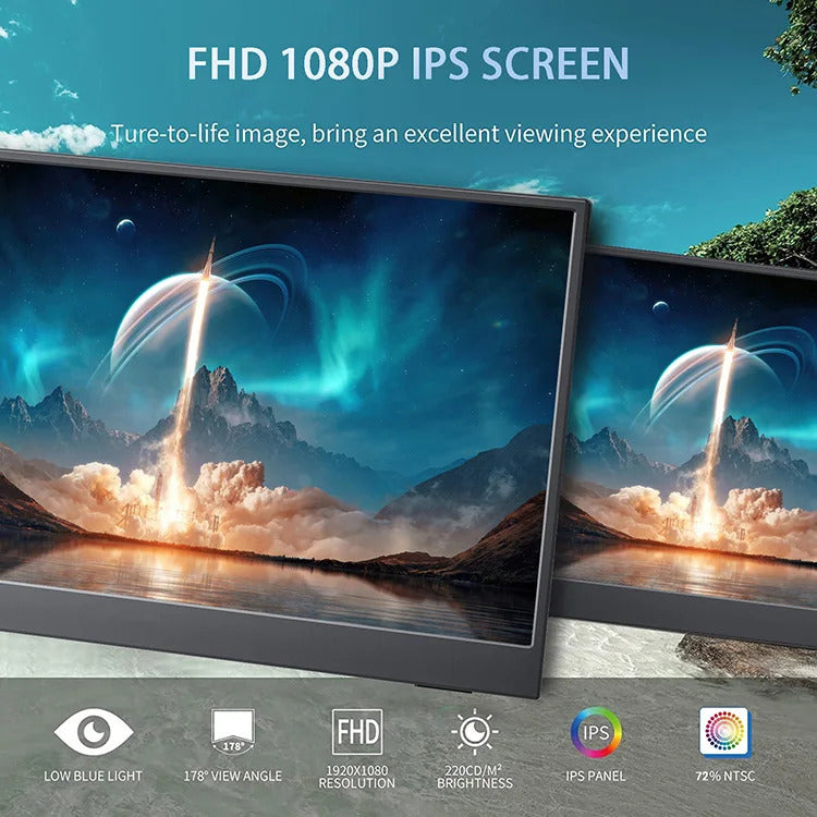 15.6'' Touch Portable Monitor Gaming 1080P FHD IPS USB-C HDMI Computer Display for Switch Xbox One PS4/5 Phone Pc Laptop