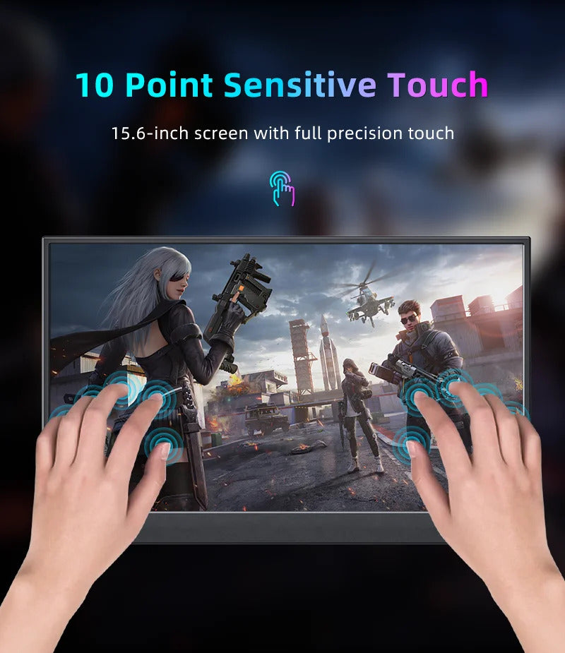 15.6 Inch Portable Monitor Touch Screen Monitor with VESA FHD 1080P IPS Gaming Display  for Laptop PS4/5 Switch Xbox Phone