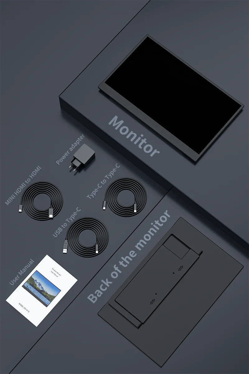 15.6 Inch Portable Monitor Touch Screen Monitor with VESA FHD 1080P IPS Gaming Display  for Laptop PS4/5 Switch Xbox Phone