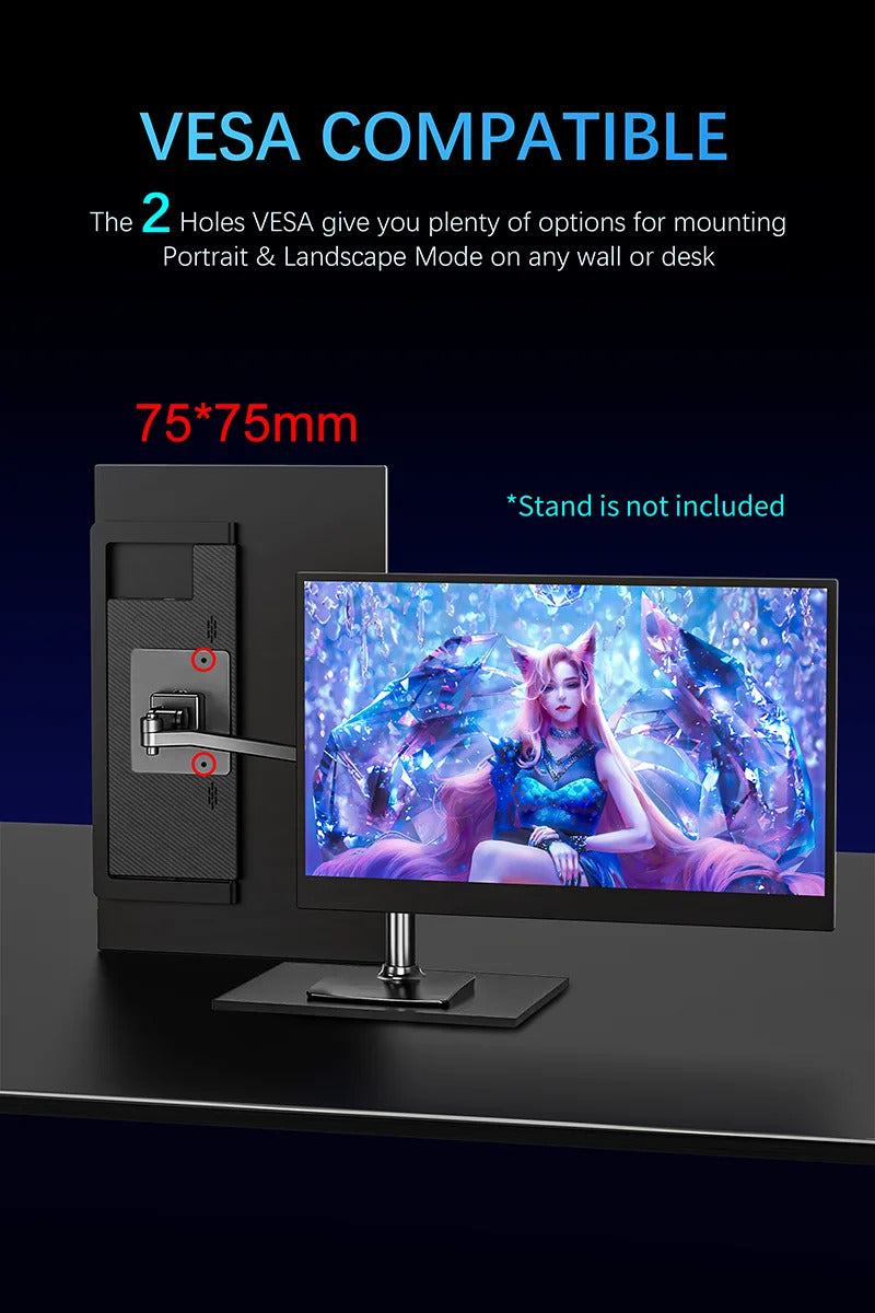 15.6 Inch Portable Monitor Touch Screen Monitor with VESA FHD 1080P IPS Gaming Display  for Laptop PS4/5 Switch Xbox Phone