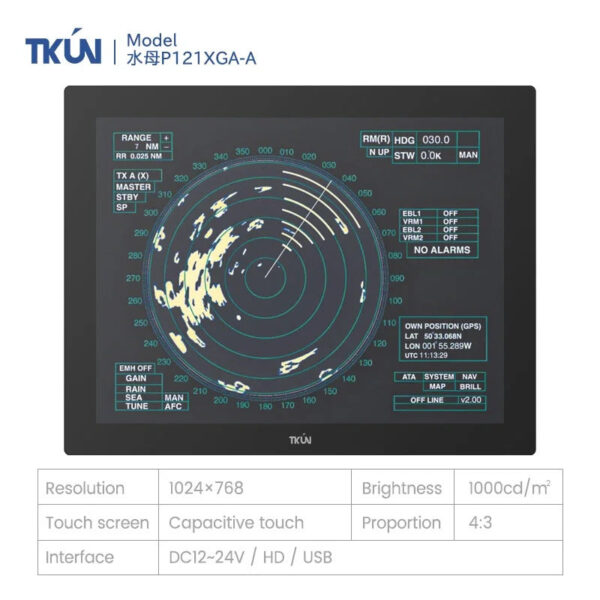 Factory 13.3 Inch Marine/yachts Displays 1000-1500Nits Outdoor Ag glass Binding Ip65 Waterproof Industrial Touch Screen Monitor