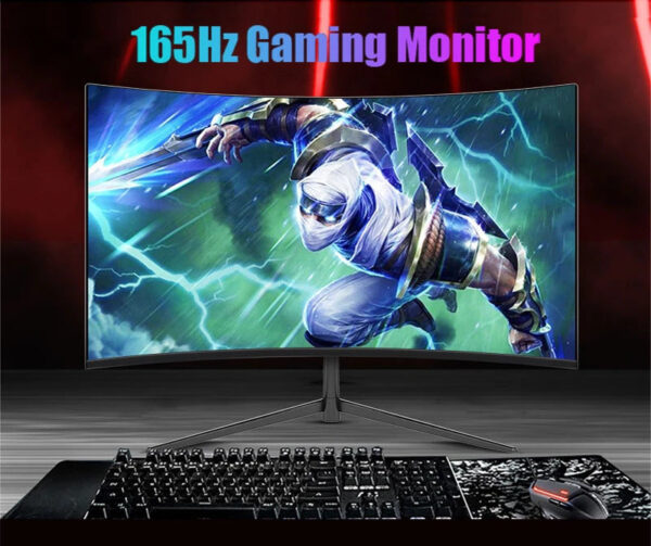 24 inch 1K 165hz Curved Gaming Monitor 144hz 1MS VA FHD Desktop Displays 300cd/m2 For PC Monitors Gamer Built-in speaker DP