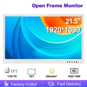 21.5 Inch 1000 nits 1920x1080 White Shell Panel VESA Mount Open Frame Capacitive TouchScreen Industrial Monitor LCD Display for Industrial